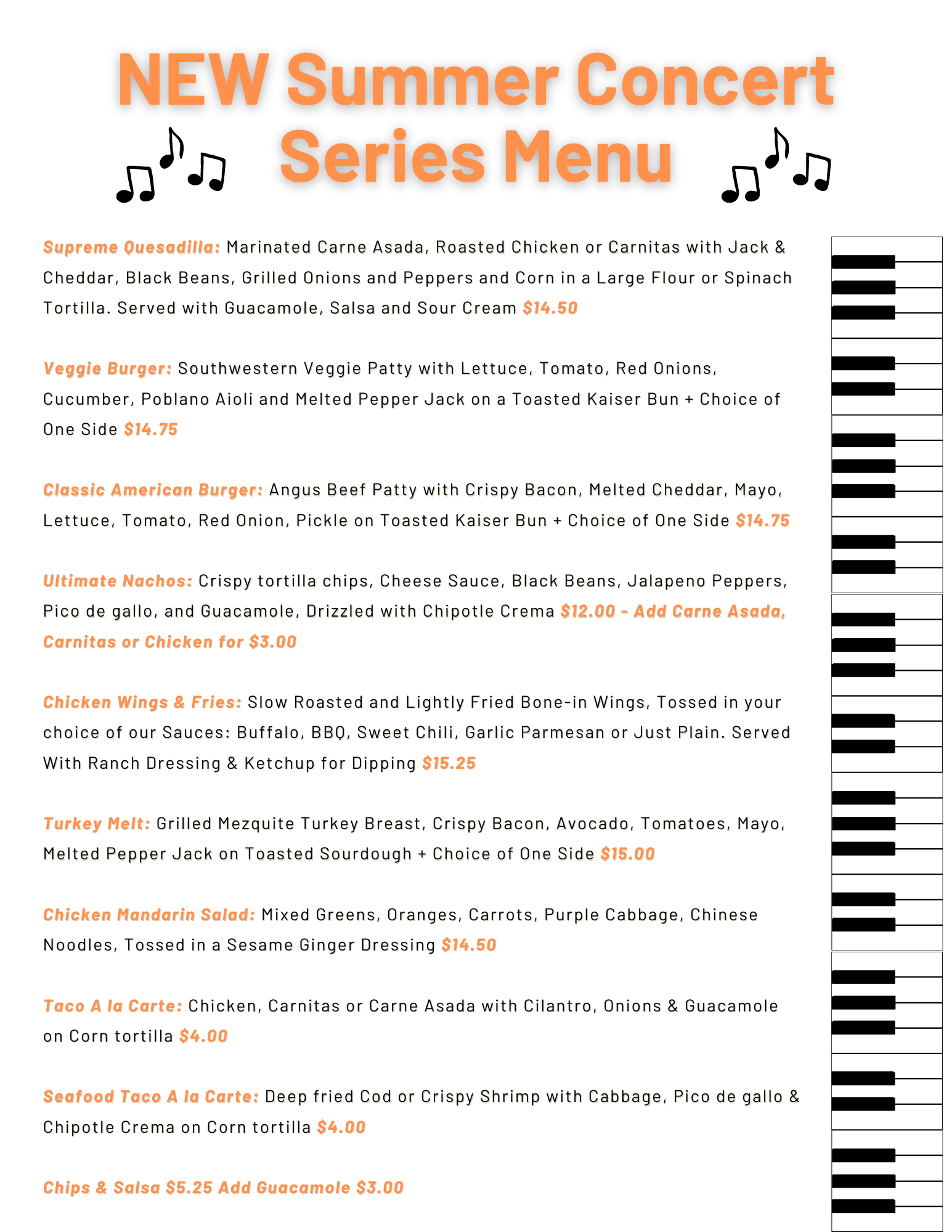 Concert Menu