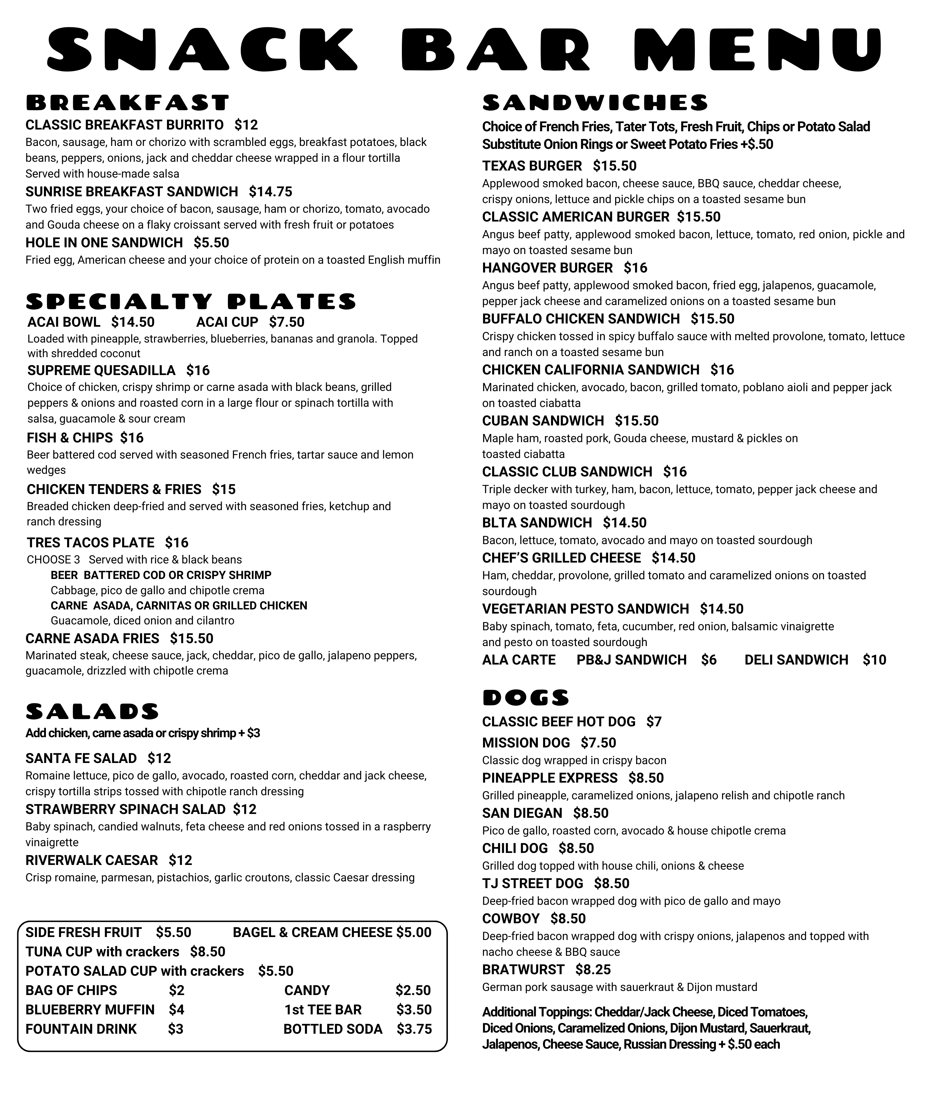 RGC Snack Bar Menu 09.24 33 x 39 in